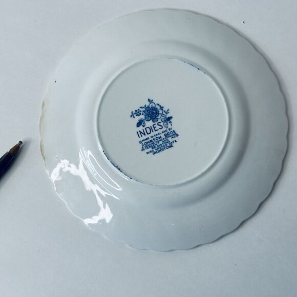 Johnson Brothers Indies Blue Bread & Butter Plate set of 4, Blue Floral Decor - Picture 5 of 9